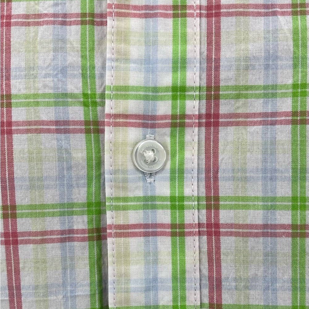 Southern Proper Henning Shirt‎ White Salmon Green Plaid Button Down L/S Mens  L - Picture 7 of 10